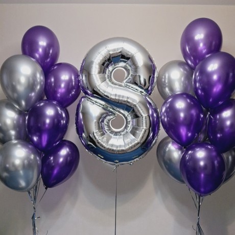 Набор фиолетовых шаров на 8 лет